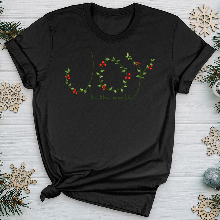 Joy To the World Wreath Letters Softstyle Tee