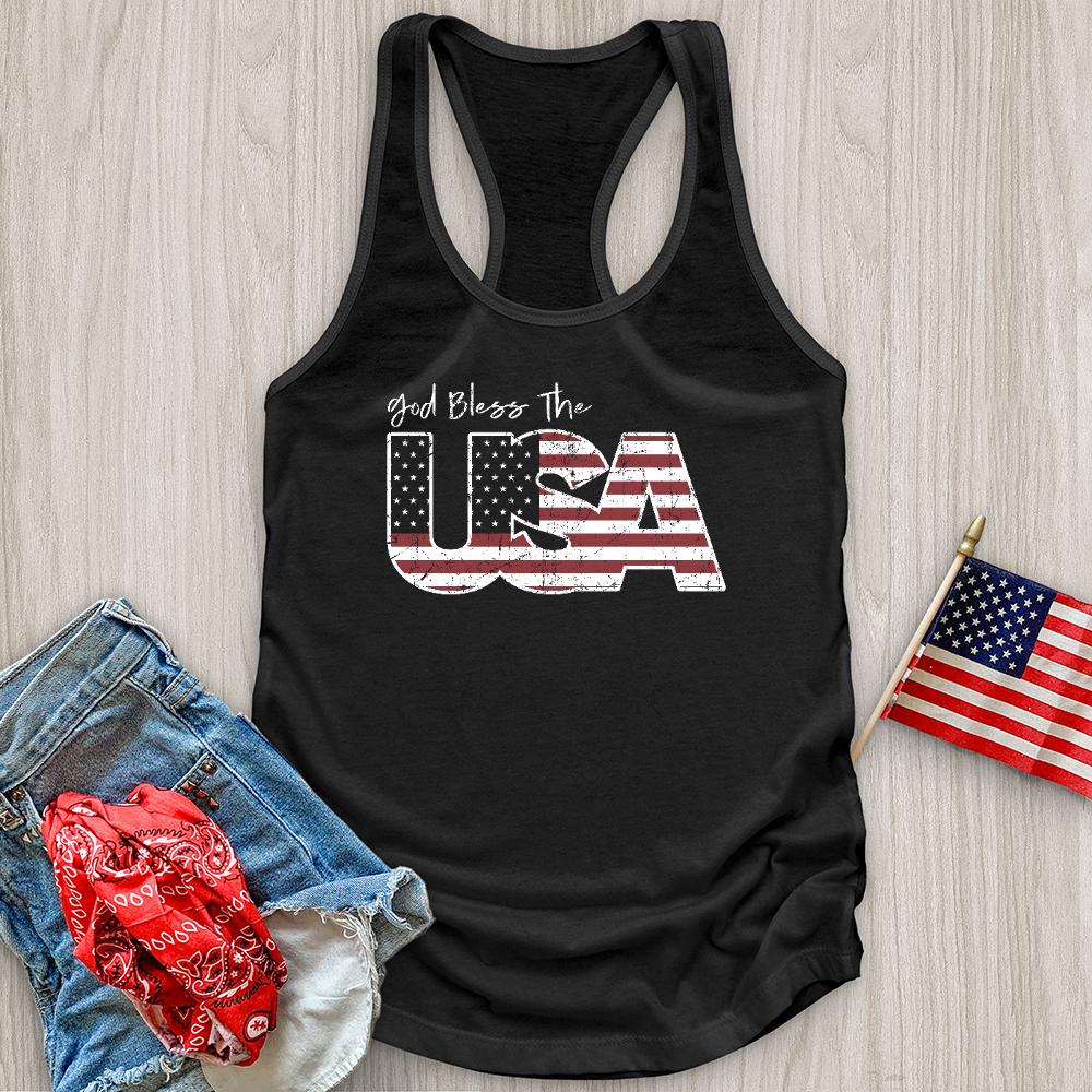 God Bless USA Faded Tank Top