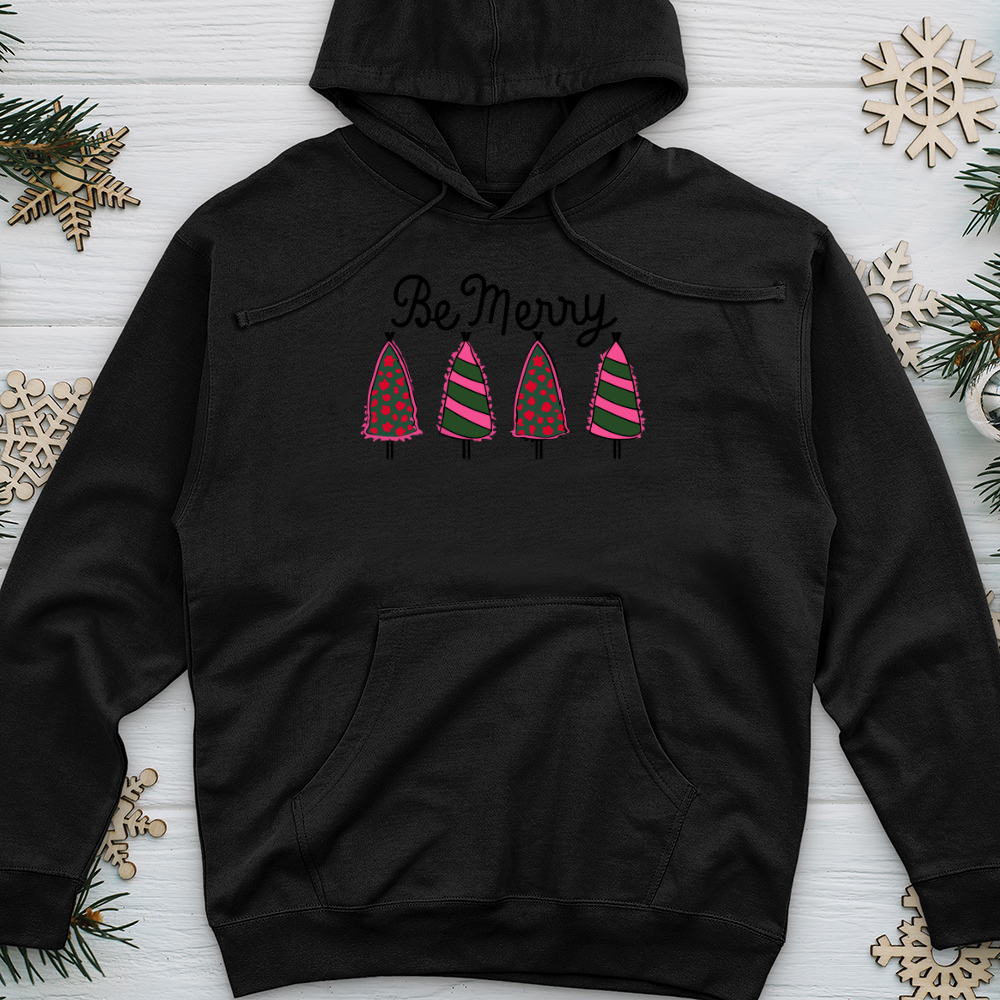 Pink Be Merry Trees Midweight Hooded Sweatshirt