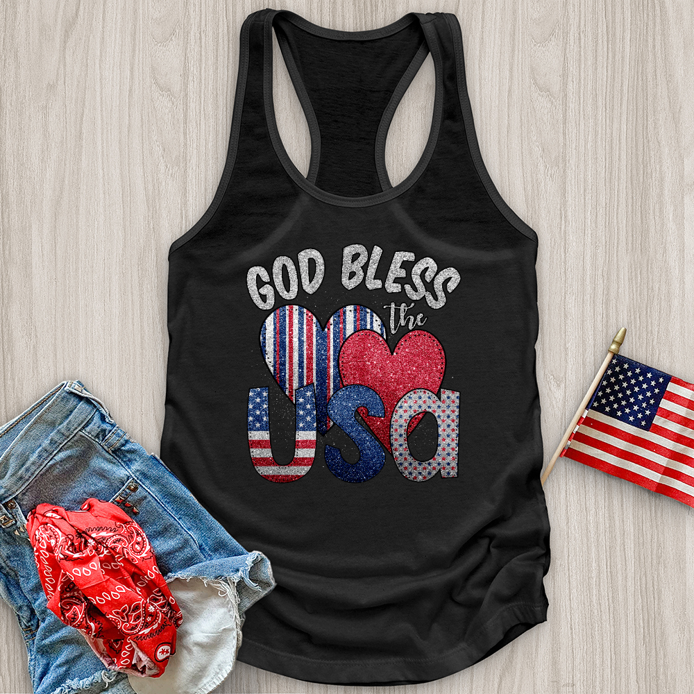 God Bless USA Sparkling Tank Top