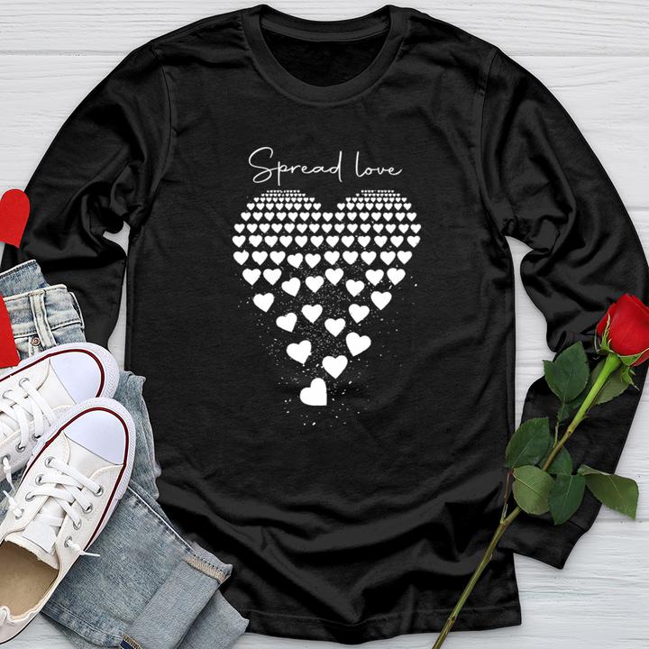 Spread Love Floating Hearts Softstyle Long Sleeve