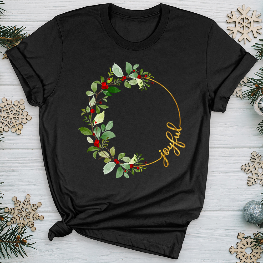 Joyful Faux Gold Wreathe Softstyle Tee