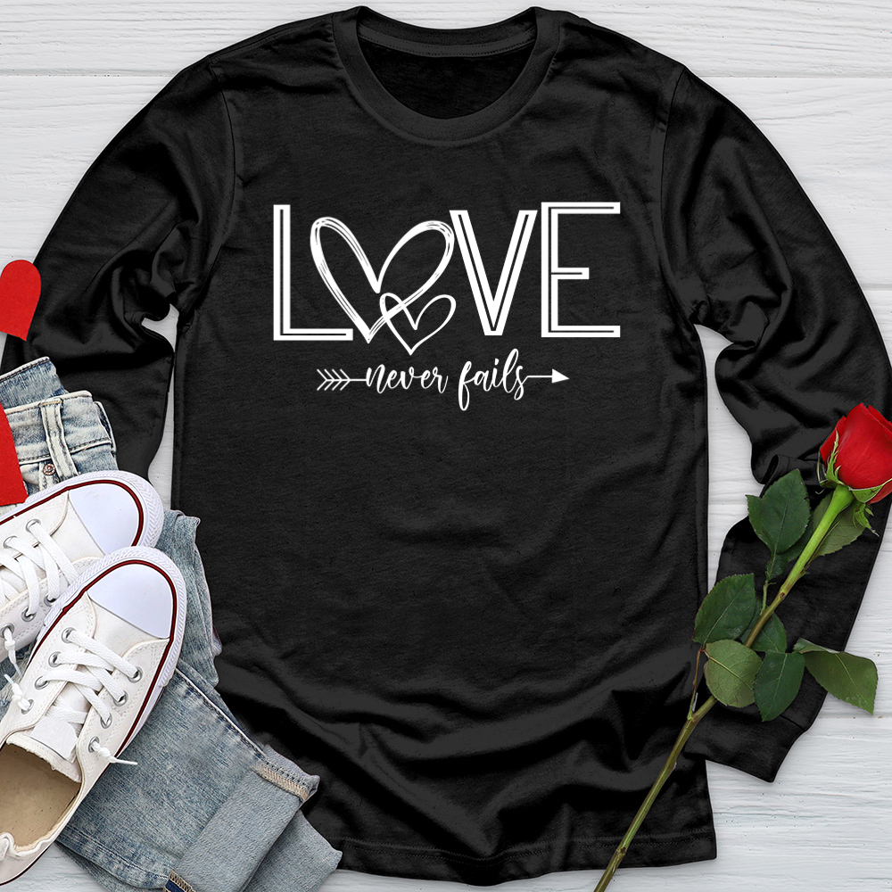 Love Never Fails Heart Arrow Softstyle Long Sleeve