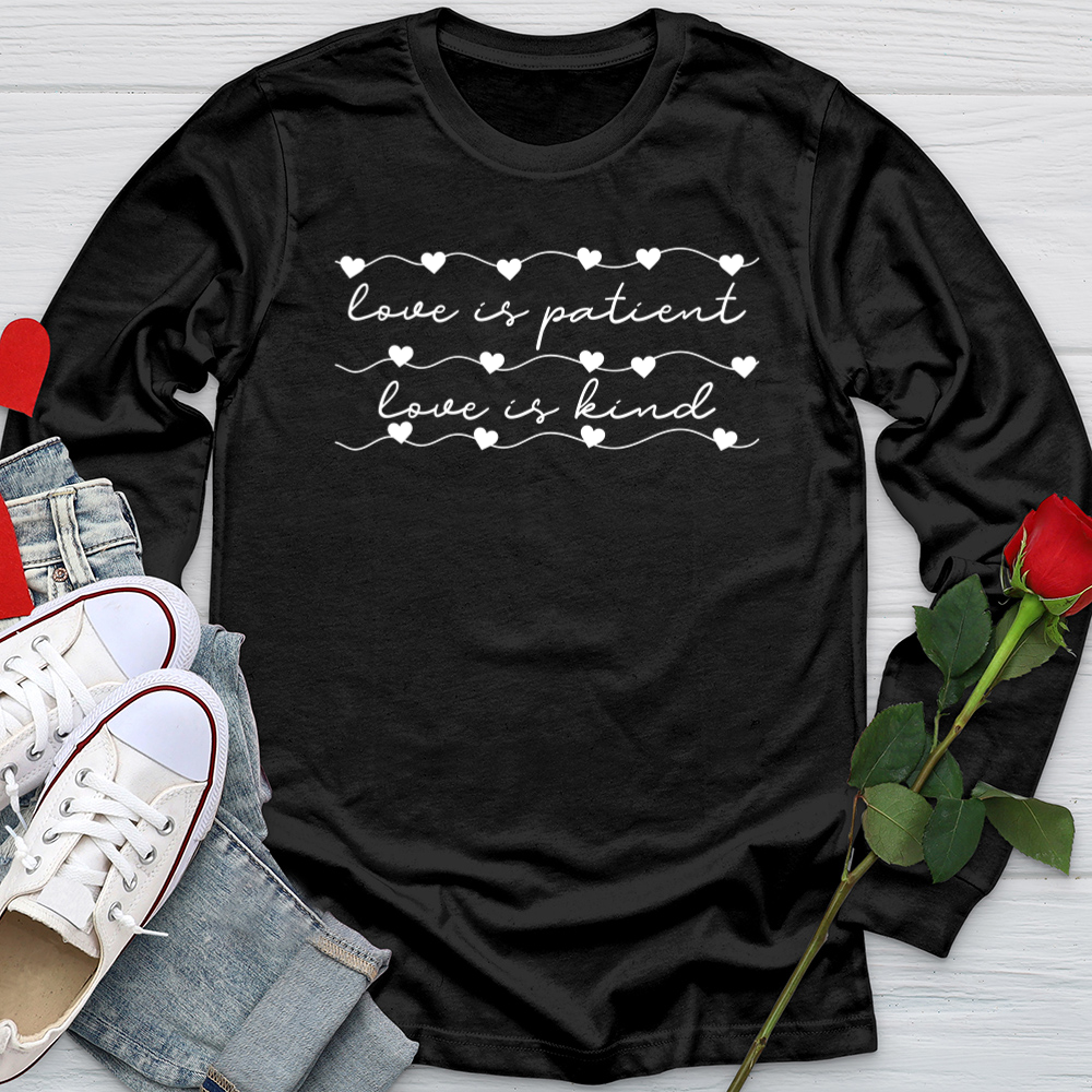 Love Is Patient Heart Strings Softstyle Long Sleeve