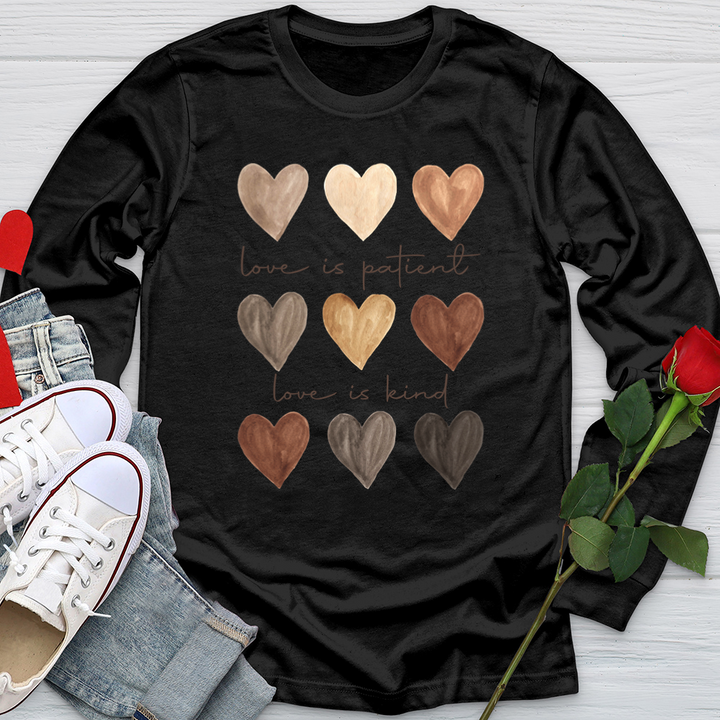 Watercolor Hearts Softstyle Long Sleeve