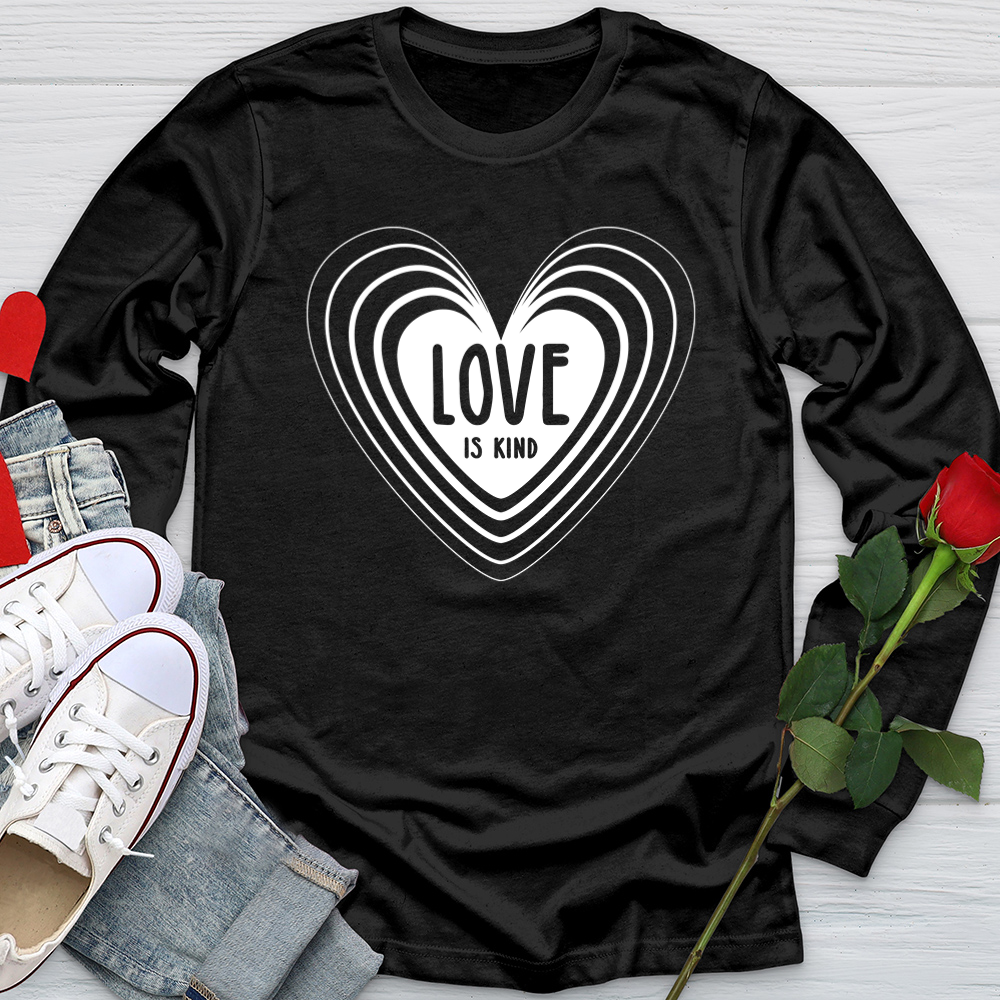 Love Is Kind White Heart Softstyle Long Sleeve