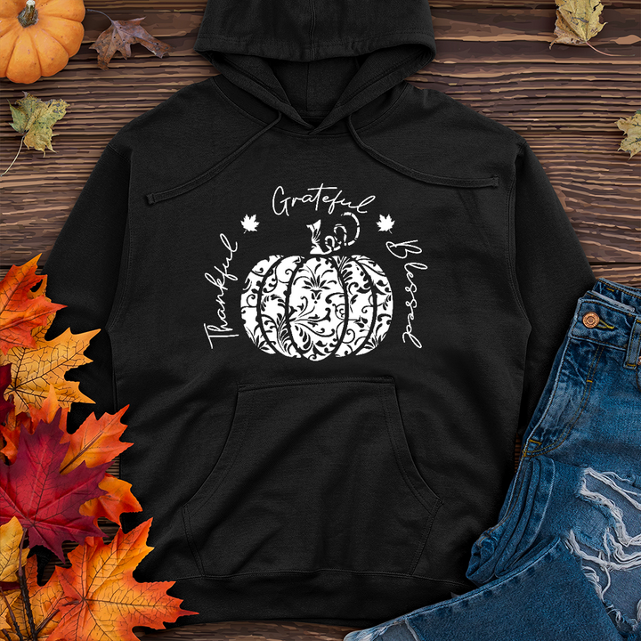 TGB White Floral Pumpkin Midweight Hoodie