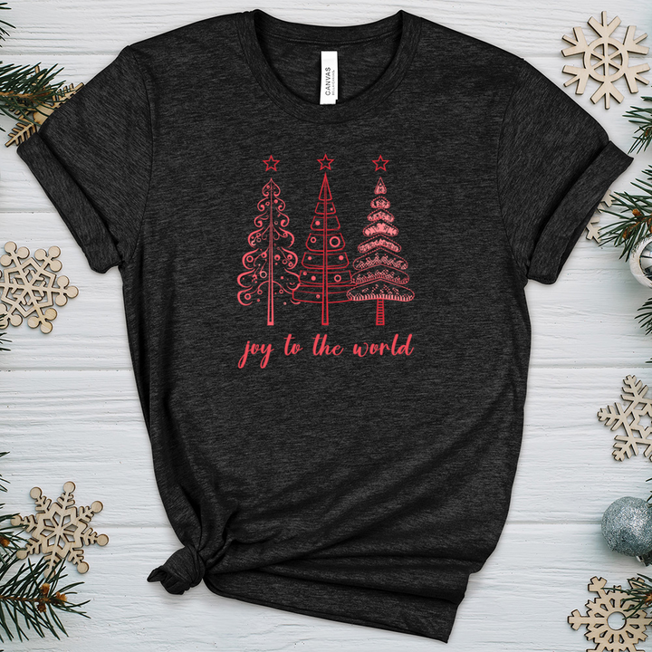 Joy To The World Pink Trees Heathered Tee