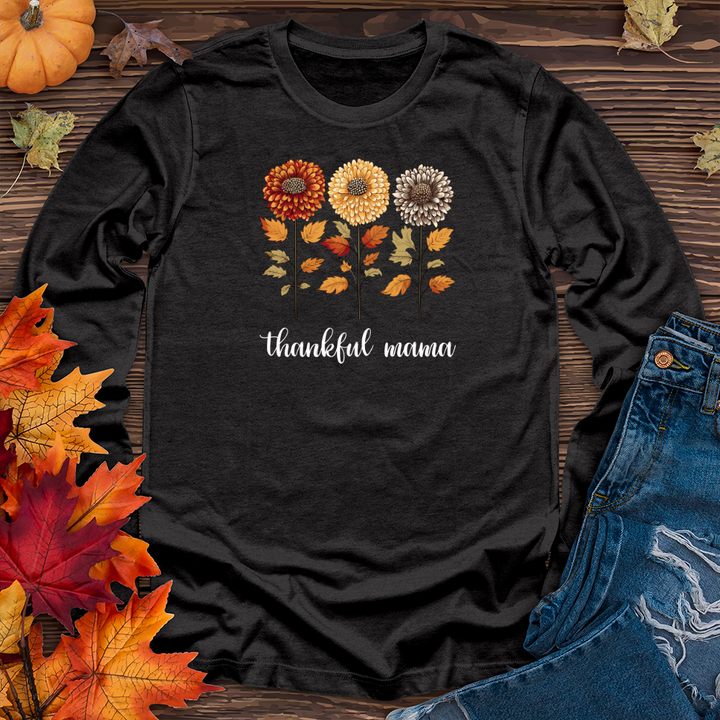 Retro Playful Autumn Mum Trio Long Sleeve Tee