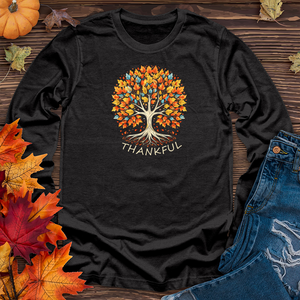 Vintage Kaleidoscope Fall Tree Long Sleeve Tee