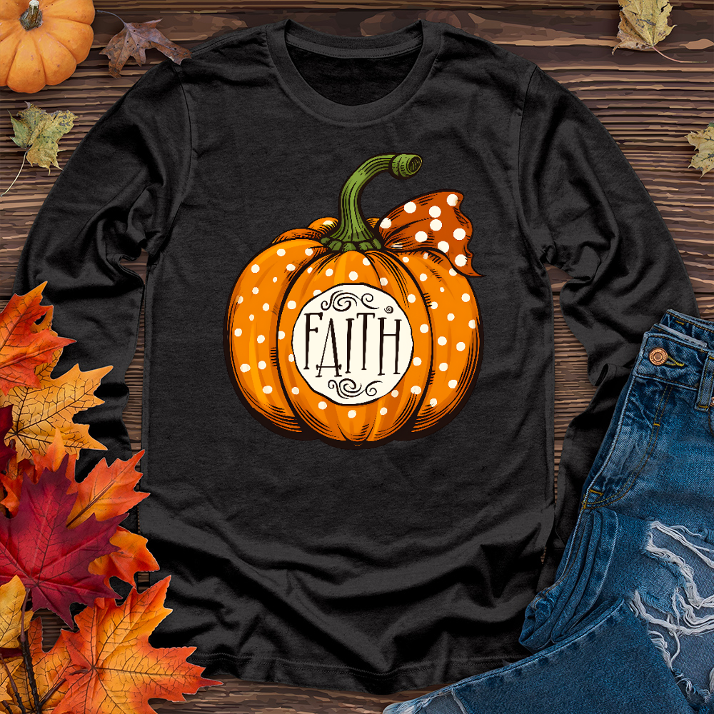 Faith Autumn Pumpkin Long Sleeve Tee