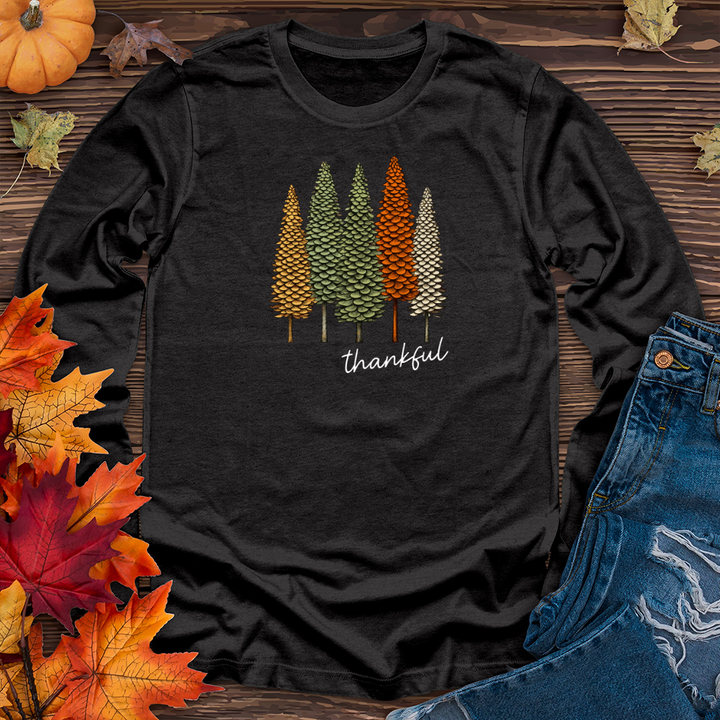 Retro Classic Trio Pine Trees Long Sleeve Tee