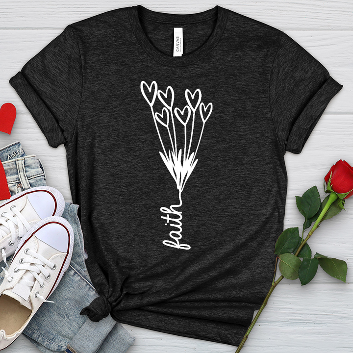 Faith Heart Bouquet Heathered Tee