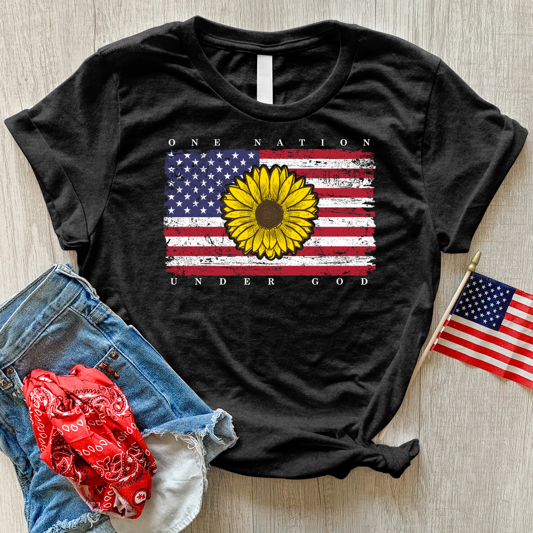 One Nation Flag Heathered Tee