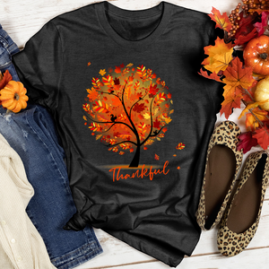 Thankful Autumn Tree Heathered Tee