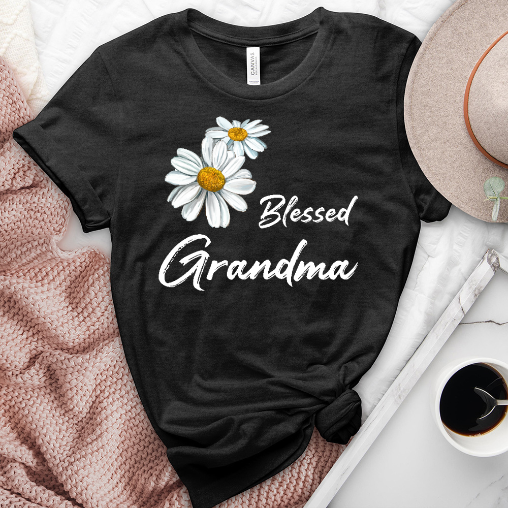 Blessed Grandma Daisy Heathered Tee