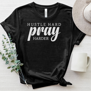 Hustle Hard Pray Harder Heathered Tee