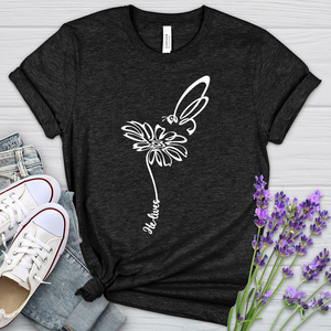 He Lives Bee Flower Heathered Tee