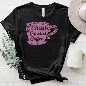 Christ Crochet Coffee Heathered Tee