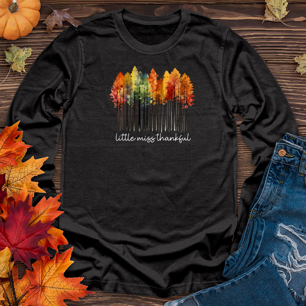 Retro Watercolor Forest Trio-01 Long Sleeve Tee