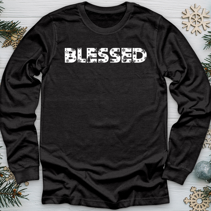 Blessed Winter Font Long Sleeve Tee