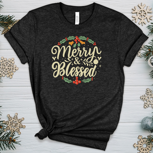 Merry and Blessed Heathered Tee