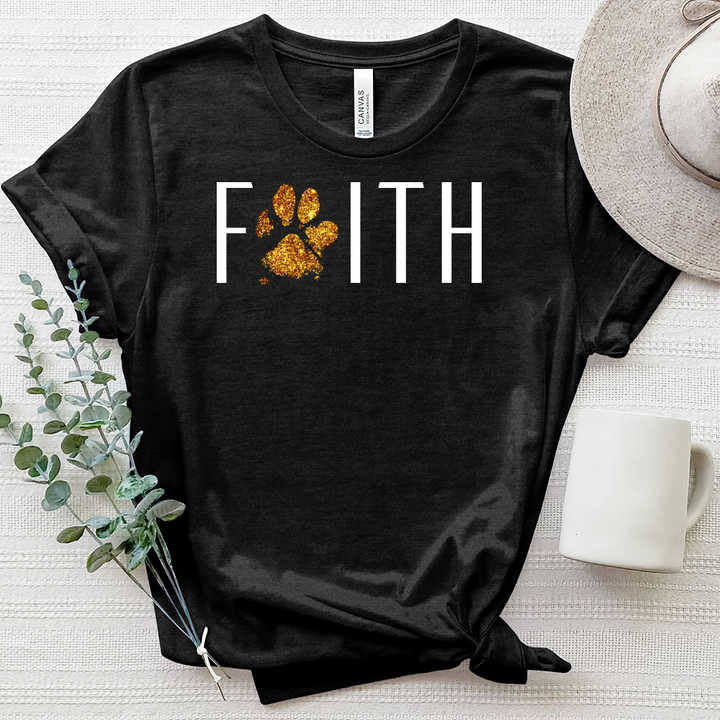 Faith Letters Paw Print Heathered Tee