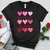 Pink Hearts Love Is Patient Heathered Tee