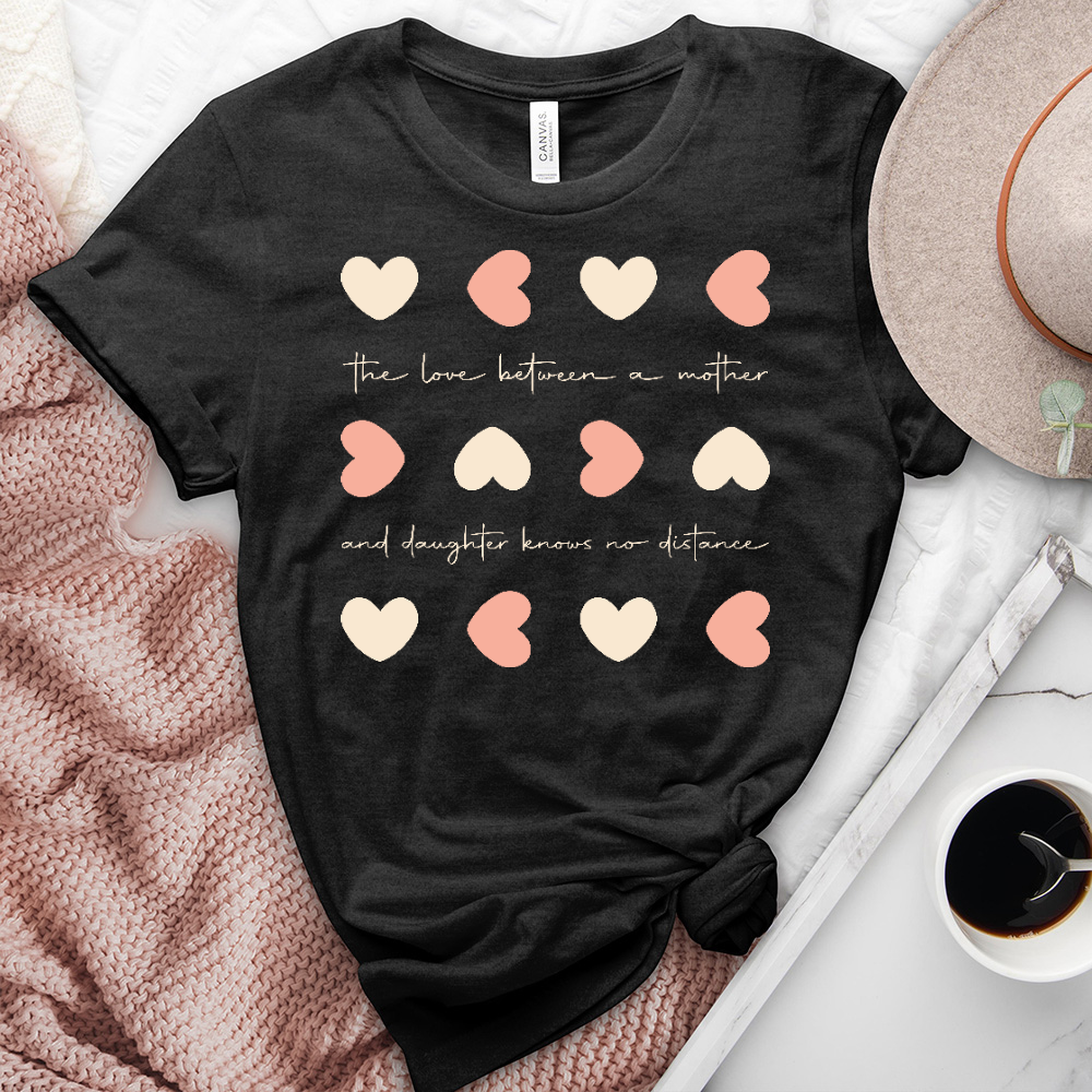 The Love Between Heart Pattern Heathered Tee