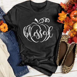 Fancy Blessed Pumpkin Heathered Tee