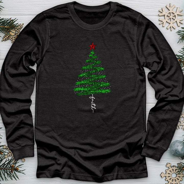 Green Sparkling Tree Long Sleeve Tee