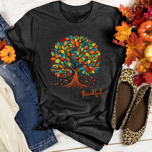 Vintage Floral Fall Tree Heathered Tee