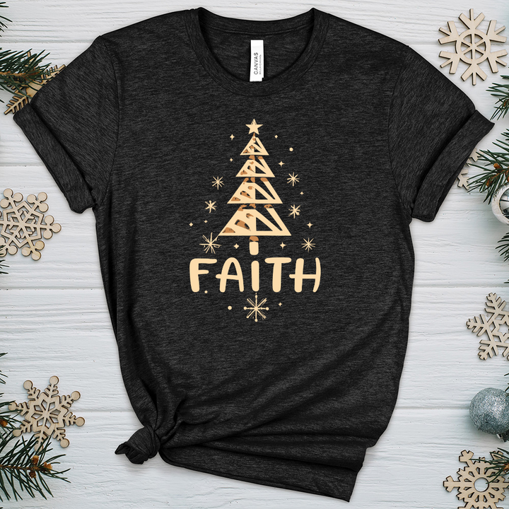 Faith Christmas Tree Heathered Tee