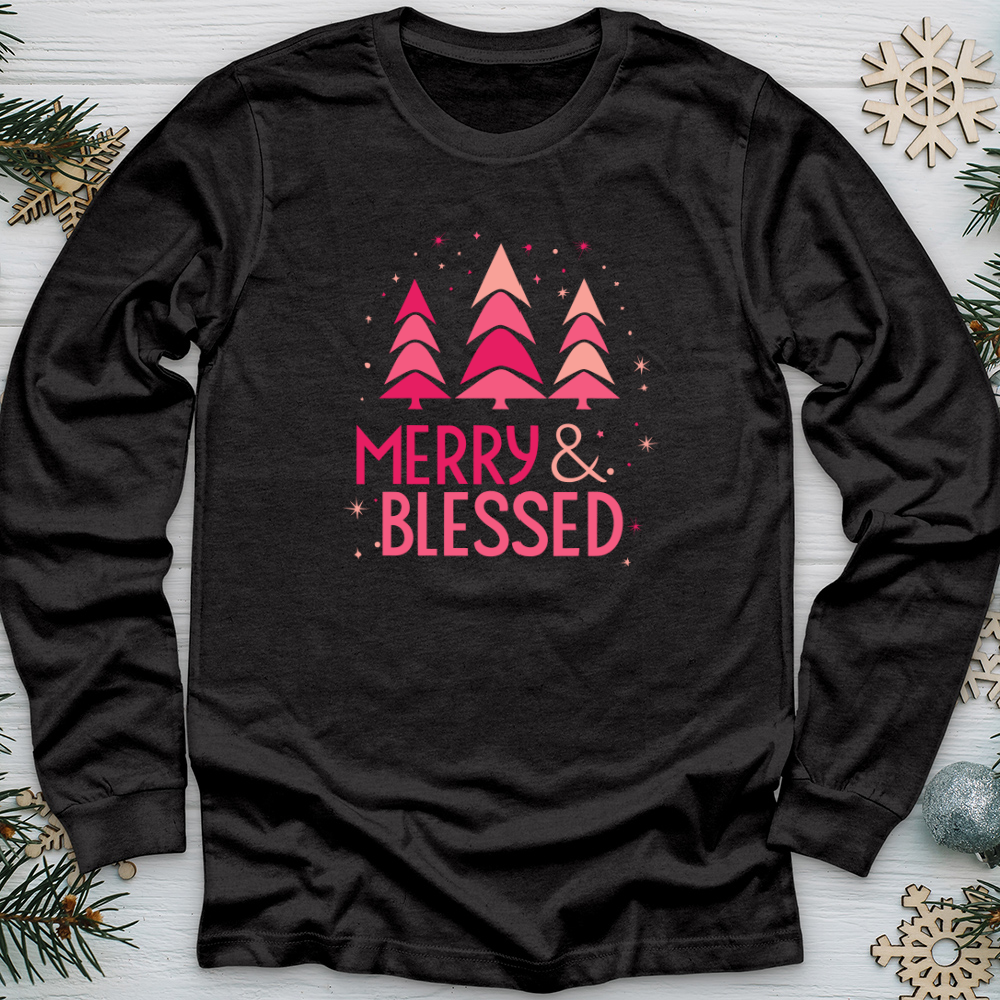 Merry Blessed Tree Long Sleeve Tee