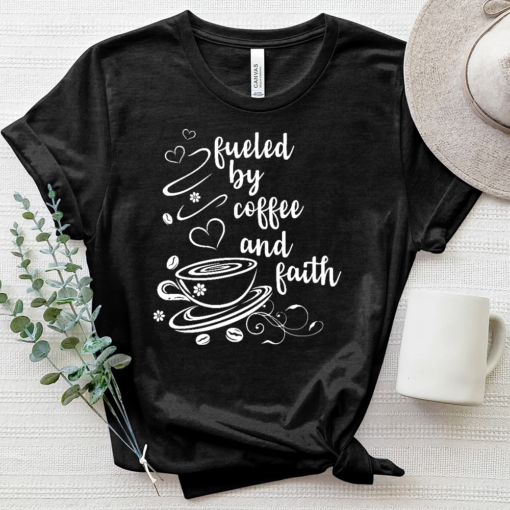 Coffee and Faith Abstract Heathered Tee