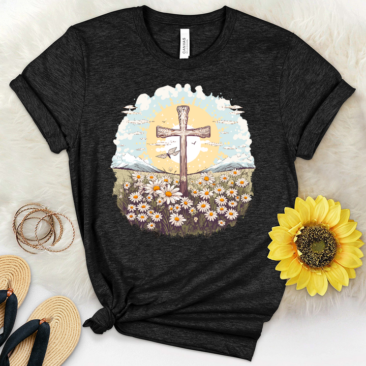 Scenic Daisy Cross Art Heathered Tee