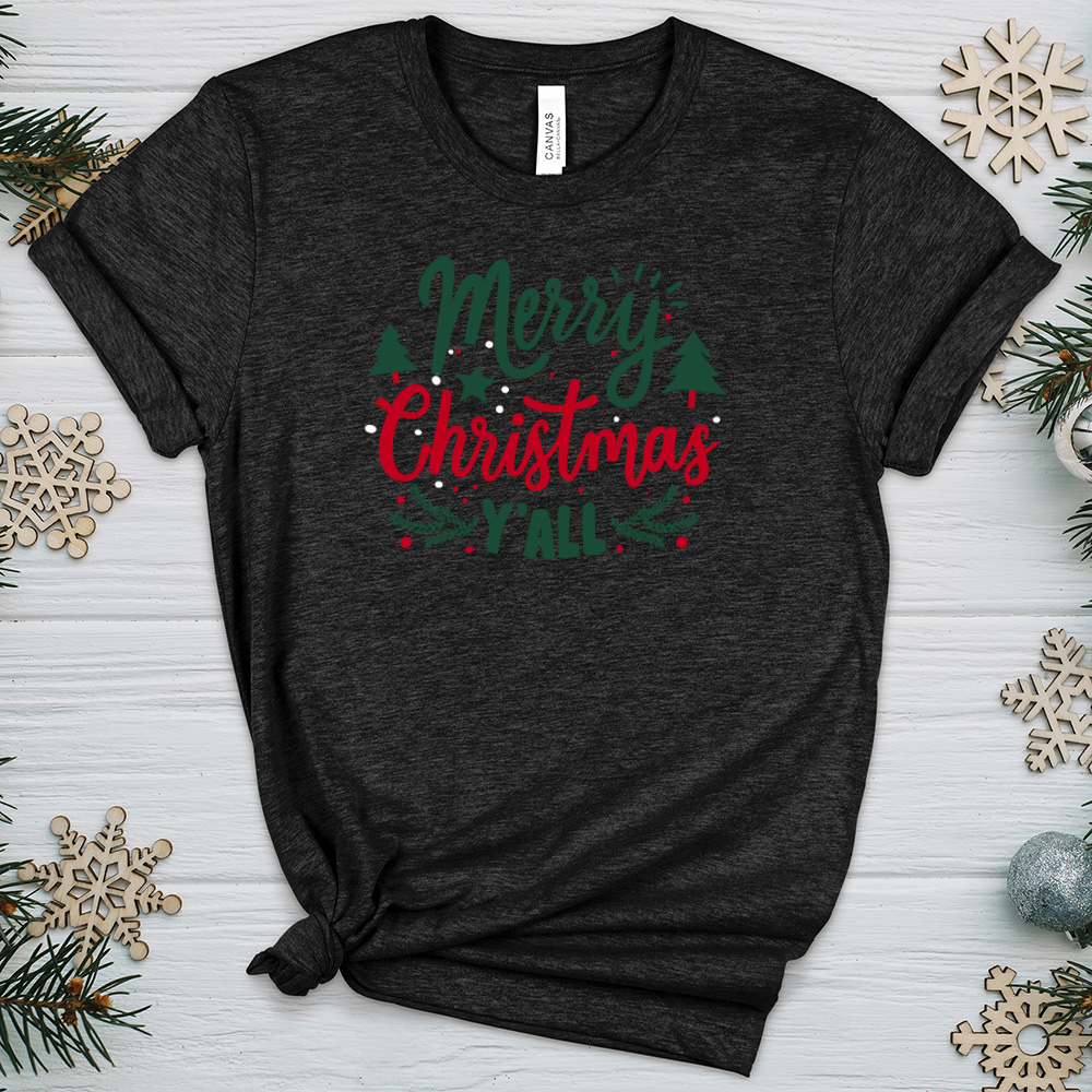 Merry Blessed Christmas Colors Heathered Tee