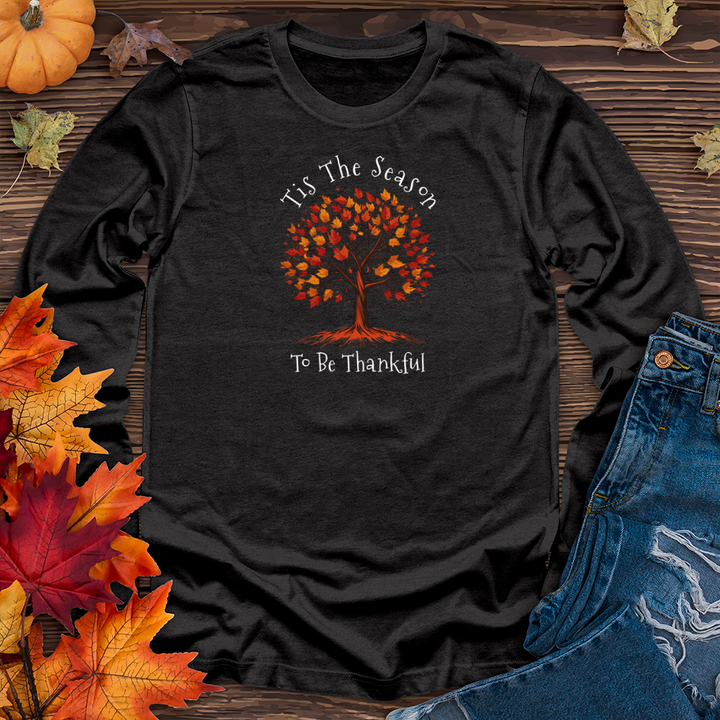 Vintage Landscape Fall Themes Tree Long Sleeve Tee