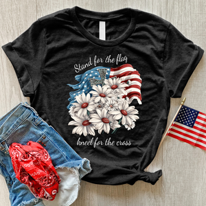 Stand For The Flag American Daises Heathered Tee