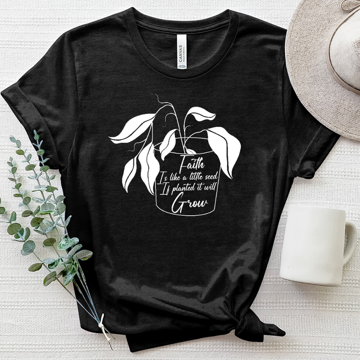 Faith Is Like A Little Seed Plant Heathered Tee