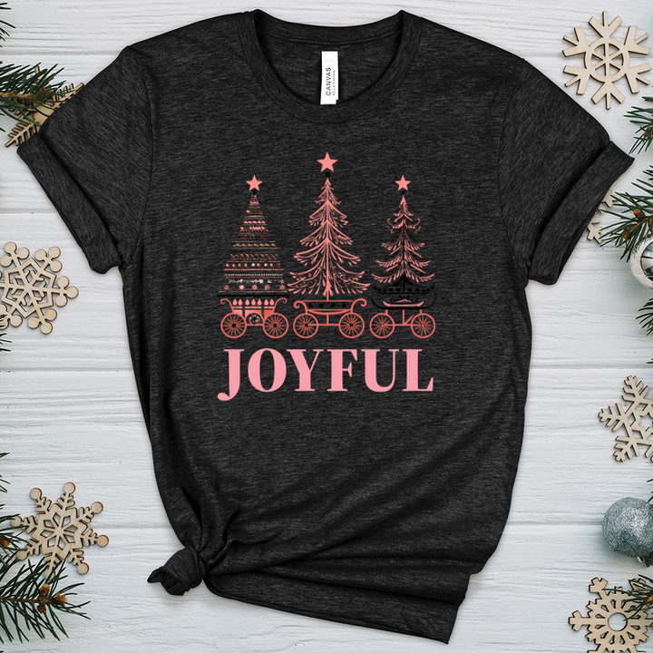 Pastel Pink Sleigh Tree Trio Heathered Tee