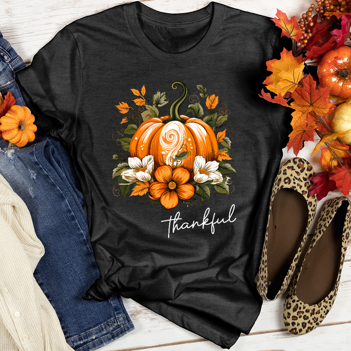 Thankful Foliage Pumpkin Heathered Tee