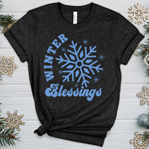 Blue Snowflake Heathered Tee