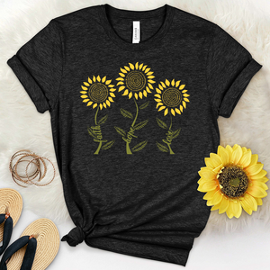 Faith Hope Love Flower Trio Heathered Tee