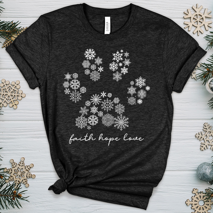 Snowflake Paw Print Heathered Tee