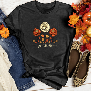 Vintage Autumn Floral Trio Heathered Tee