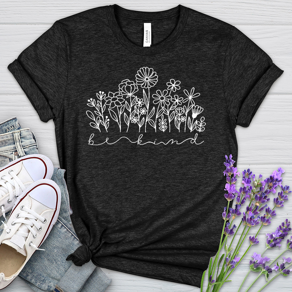 Be Kind Garden Flowers Heathered Tee