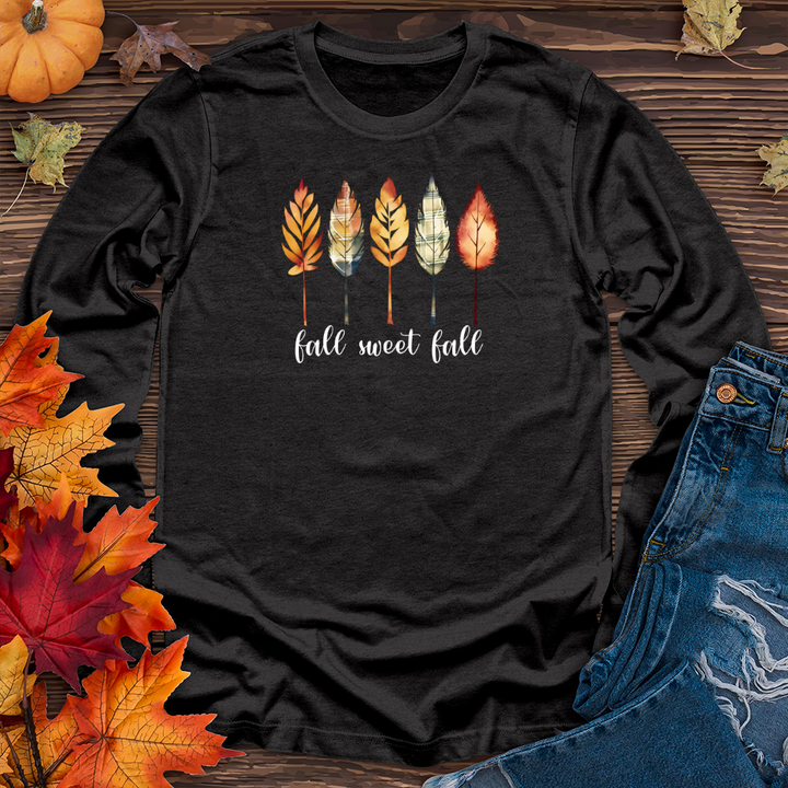 Vintage Cozy Leaves Watercolor Trio Long Sleeve Tee