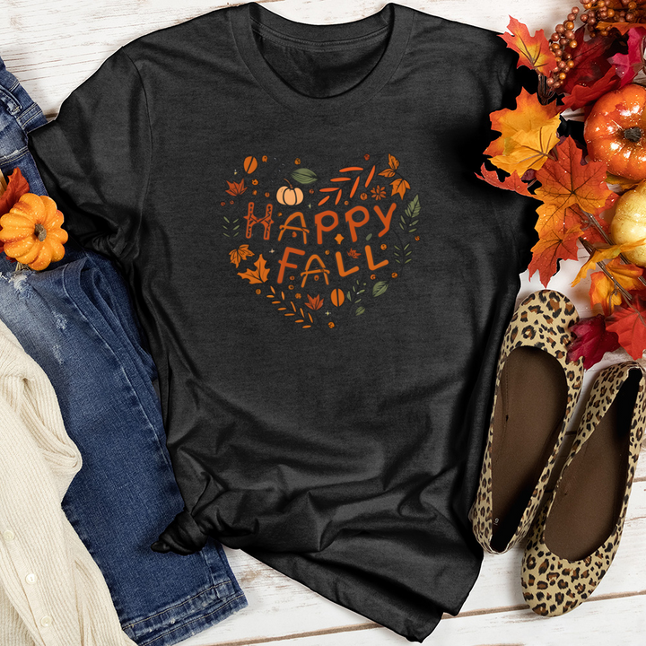 Happy Fall Heart Heathered Tee