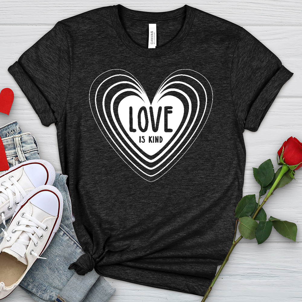 Love Is Kind White Heart Heathered Tee